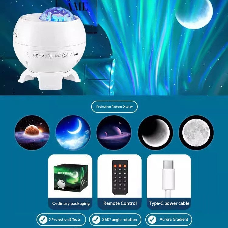 Northern Lights Galaxy Projector — Starry Night Light for Bedrooms