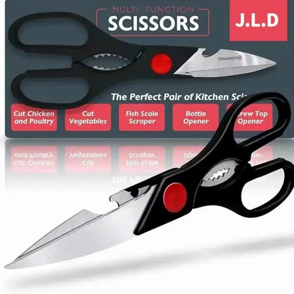 Multi-Purpose Kitchen Scissors — Nutcracker, Bottle & Can Opener