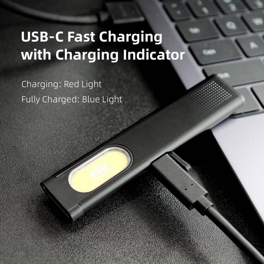 Ultra-Slim EDC Pocket Torch — Magnetic Base, COB Light & Strobe