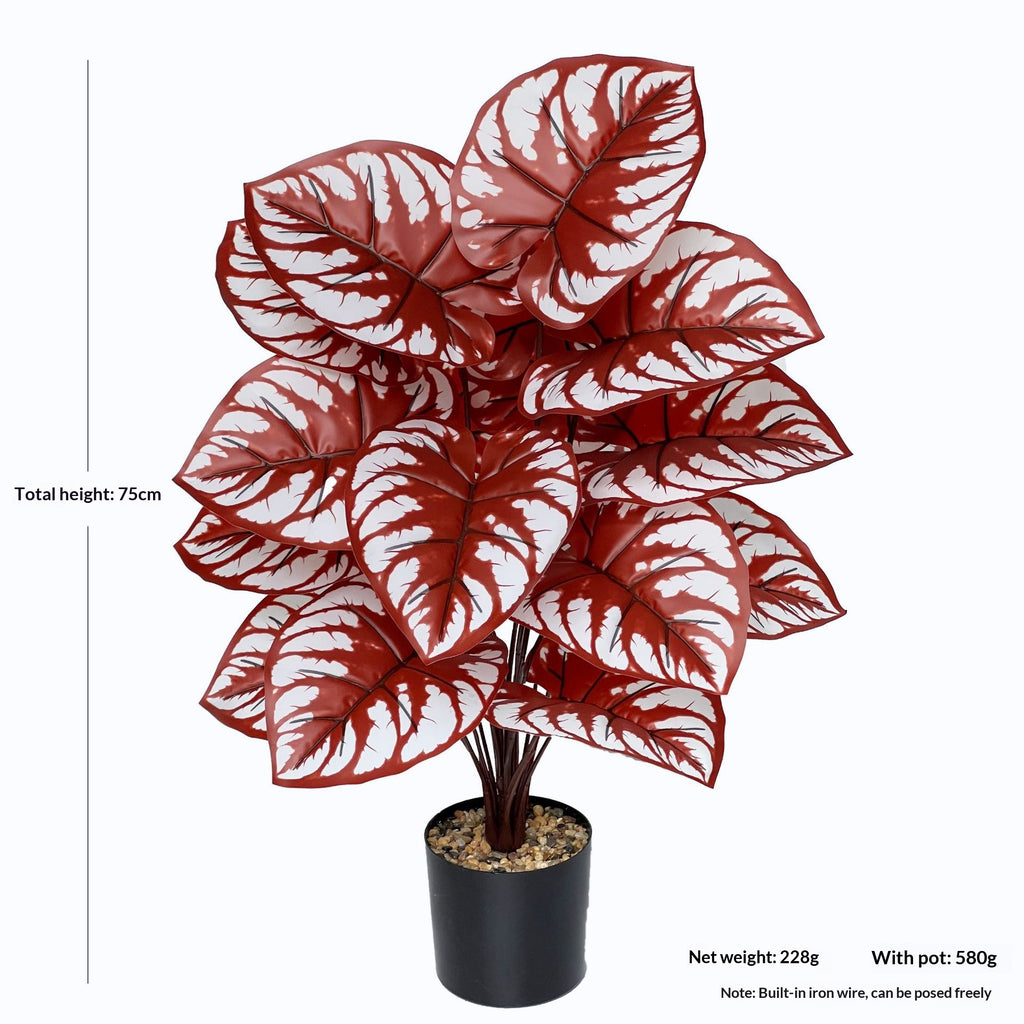 Artificial Taro Leaves — Faux Greenery Stems for Vases