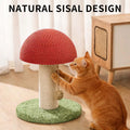 Mushroom Cat Scratching Post — Compact Sisal Scratcher with Ball