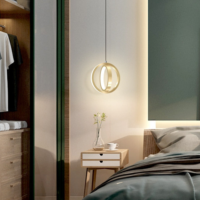 Ring Pendant Light — Minimalist LED Bedside Ceiling Lamp