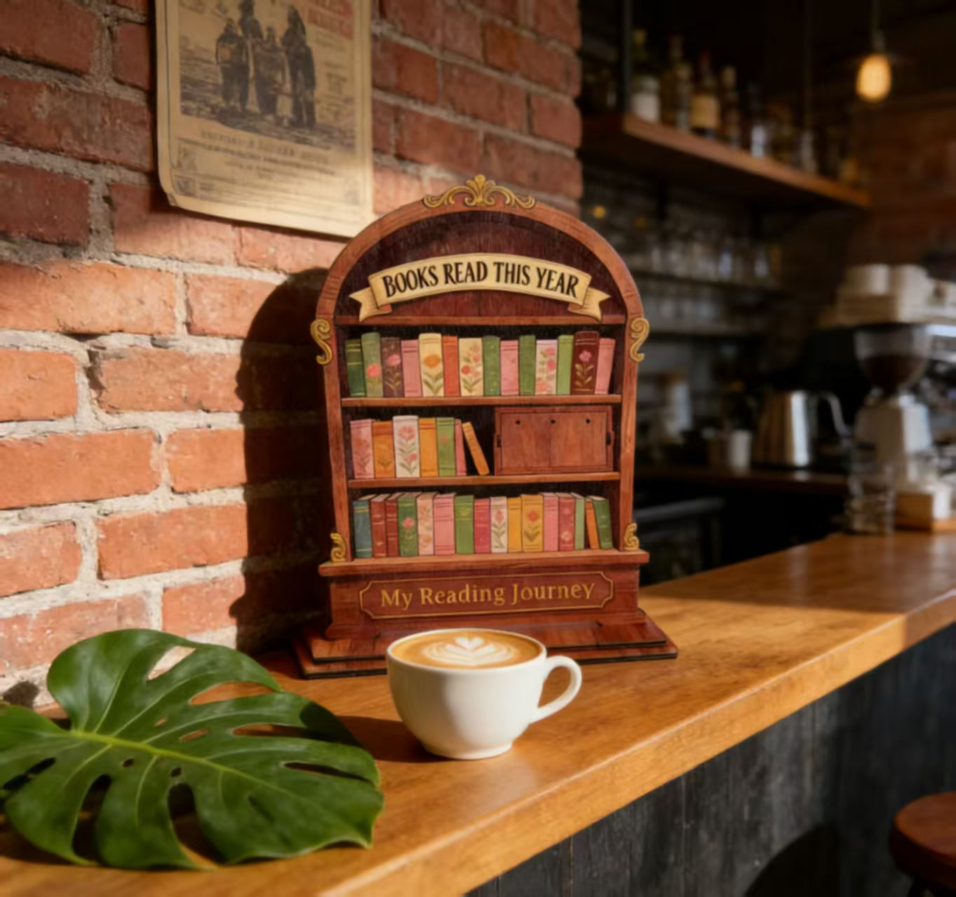 Wooden Reading Tracker — Books Read This Year Shelf Counter