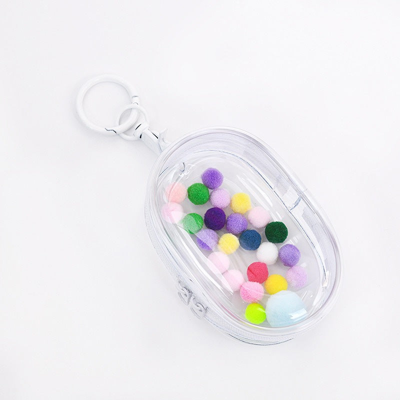 Clear PVC mini doll backpack display case for Labubu and mini figures, dustproof and transparent storage bag