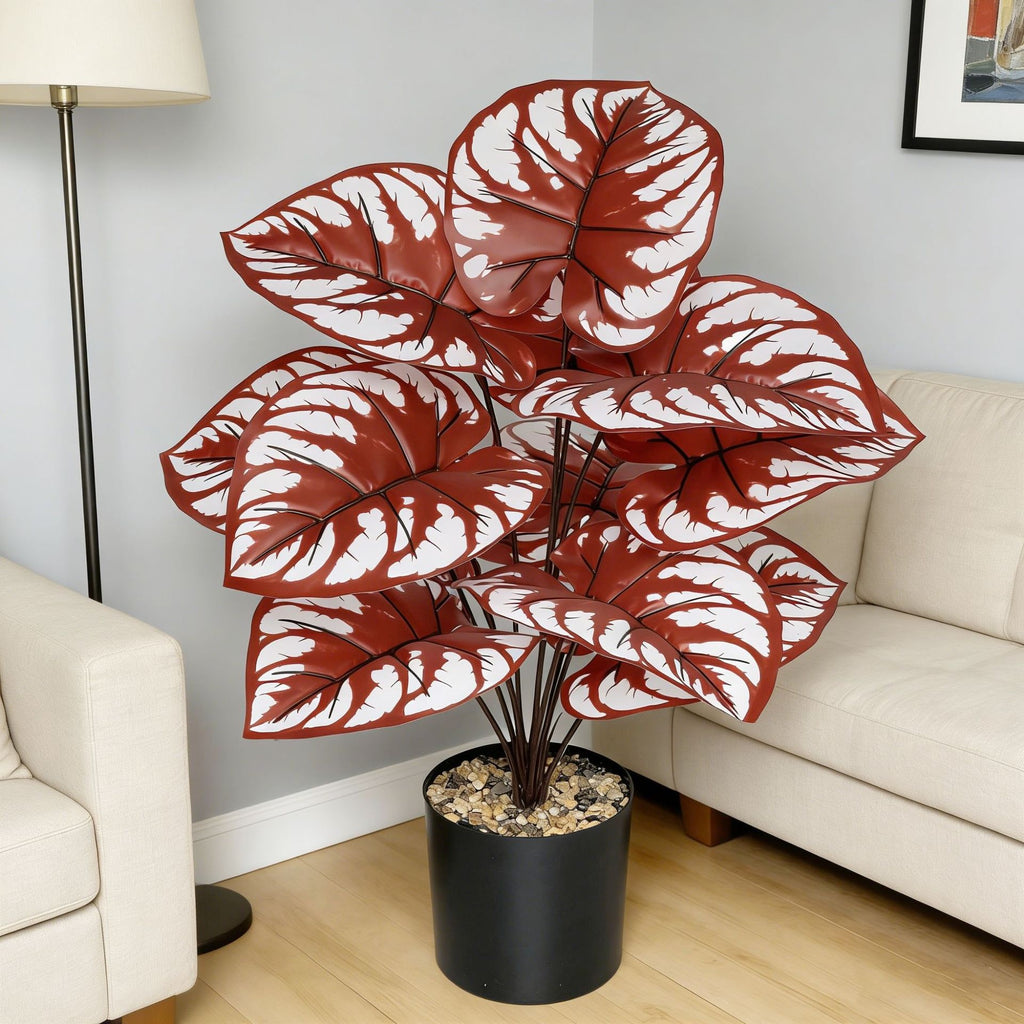 Artificial Taro Leaves — Faux Greenery Stems for Vases