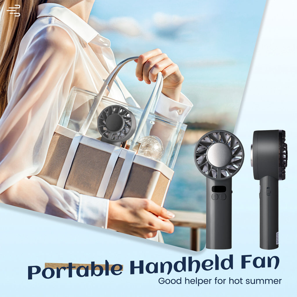 Turbo Handheld Fan — 5000mAh Battery, Adjustable Speed