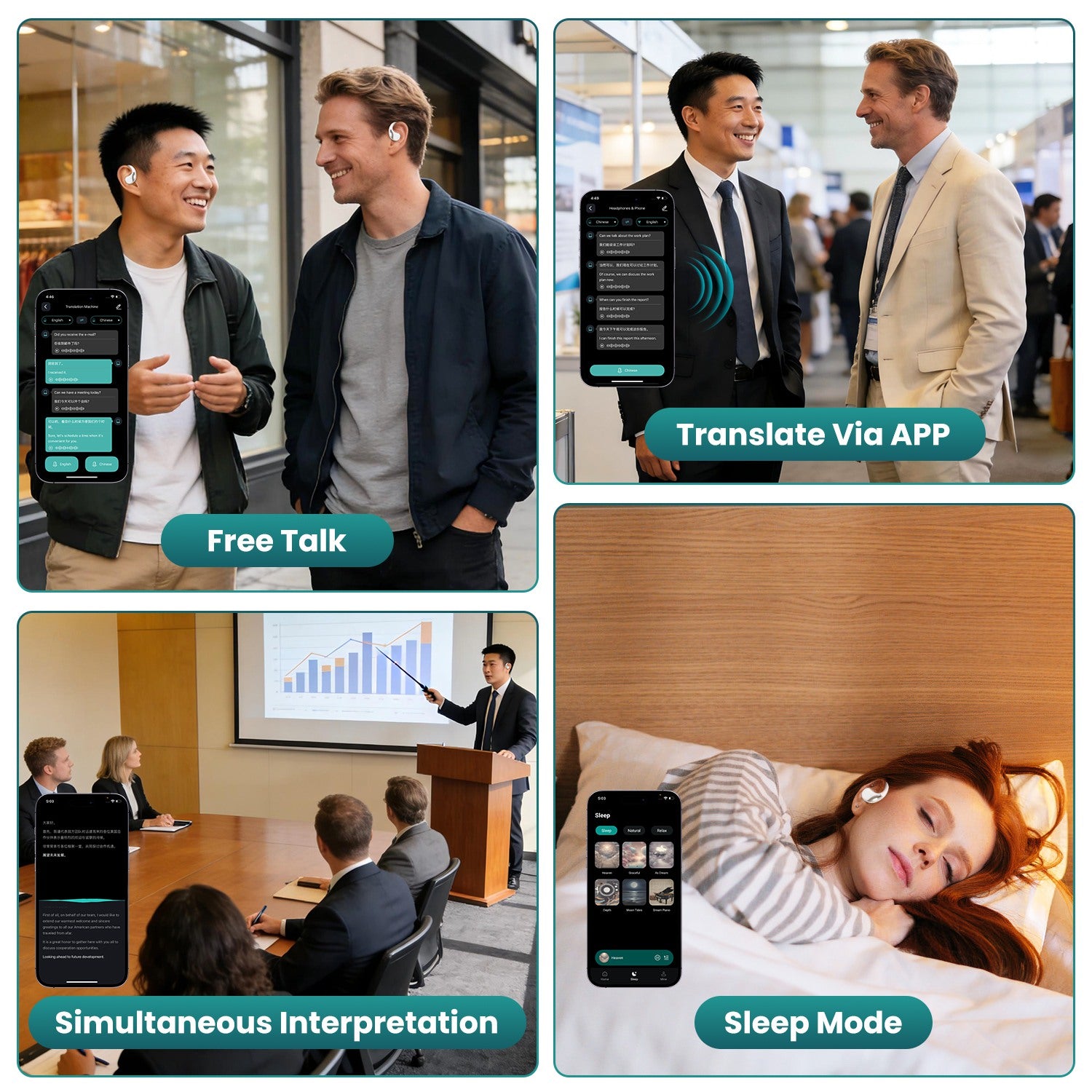 AI Translation Earbuds — Real-Time Translator in 165 Languages