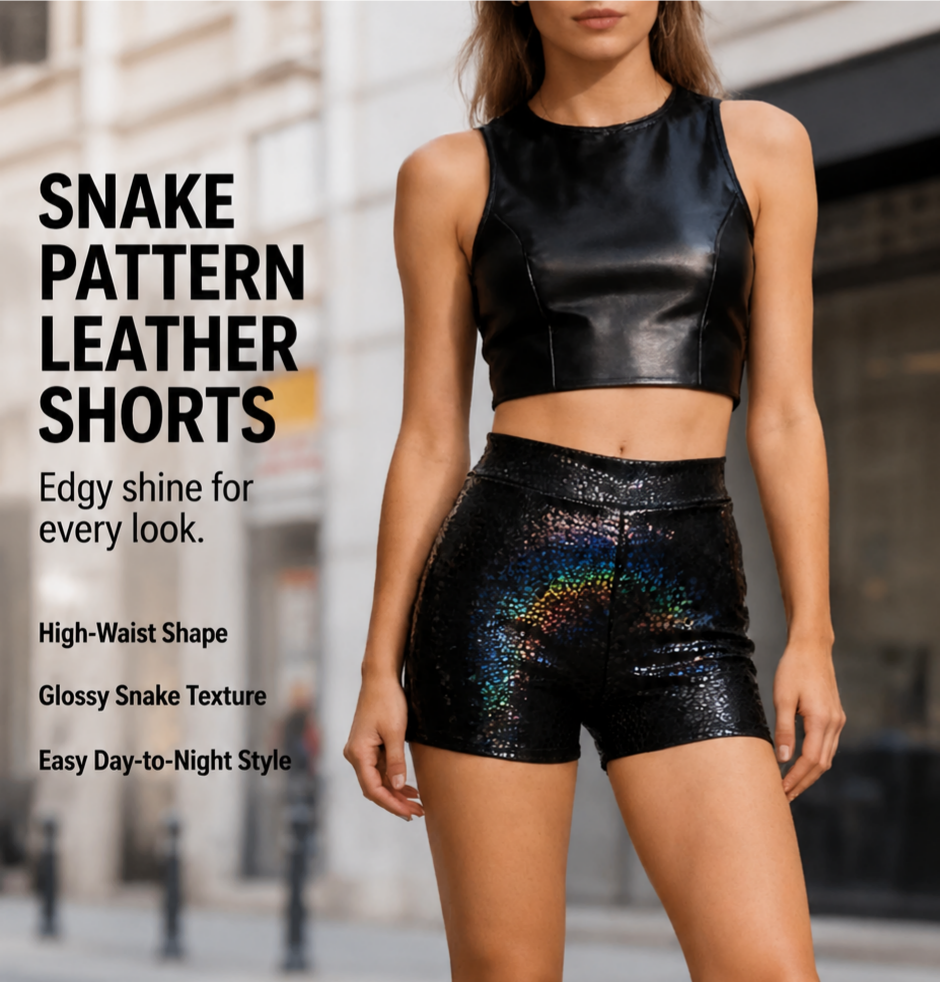 Women's Faux Leather High Waisted Shorts Skinny Sexy Mini Shorts Hot Pants