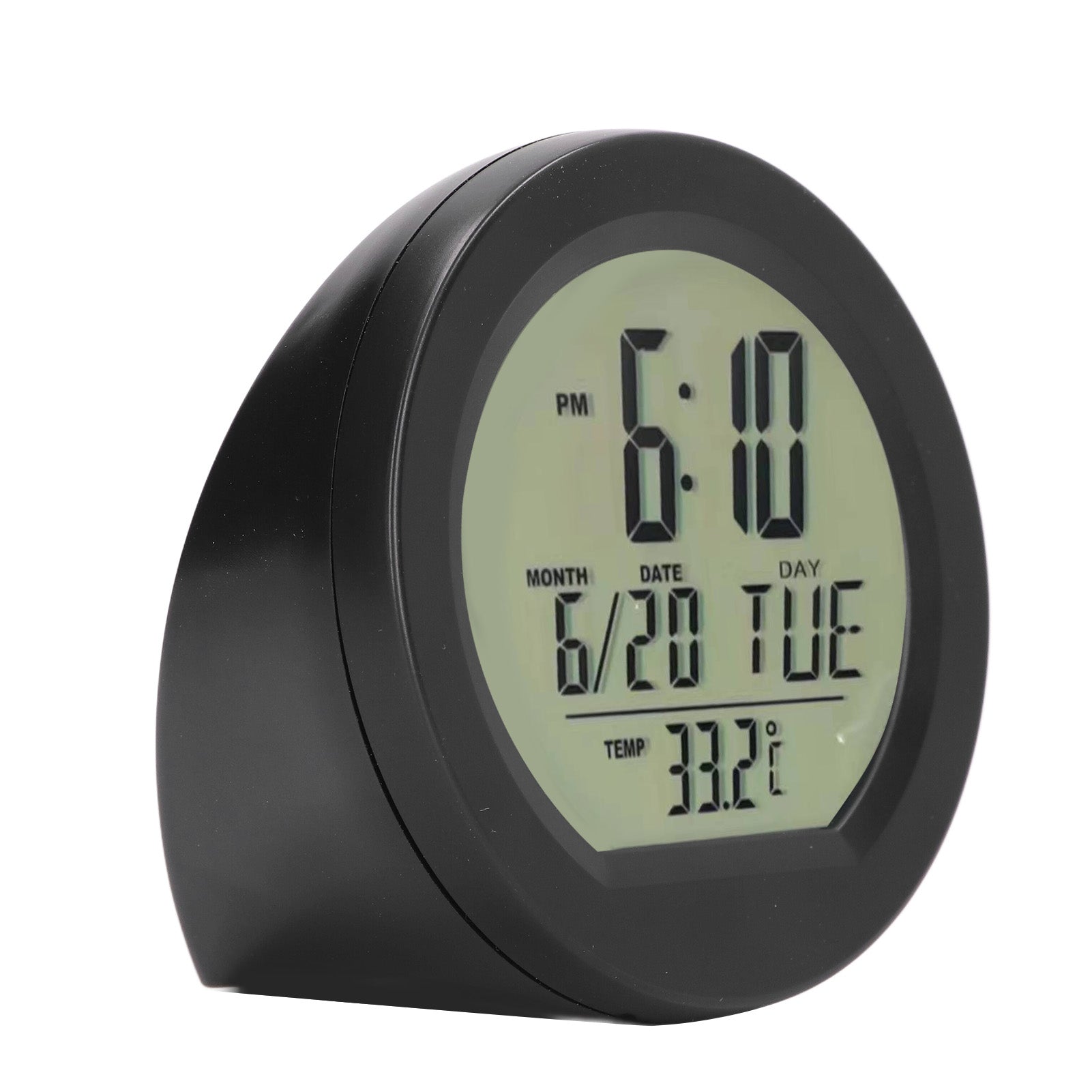 Solar Car Clock & Thermometer — Dashboard Digital Display