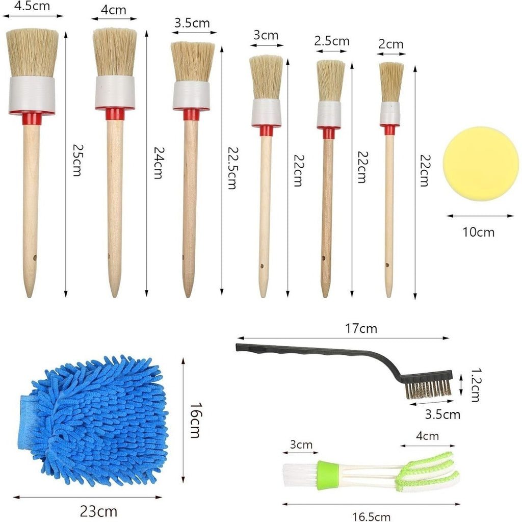Car Detailing Brush Set — Wheel, Vent & Engine Cleaning Kit