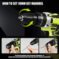 21V Cordless Impact Drill — Hammer Drill & Screwdriver Set