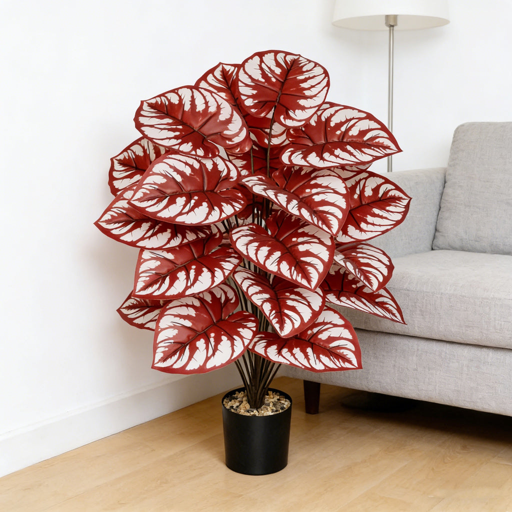 Artificial Taro Leaves — Faux Greenery Stems for Vases