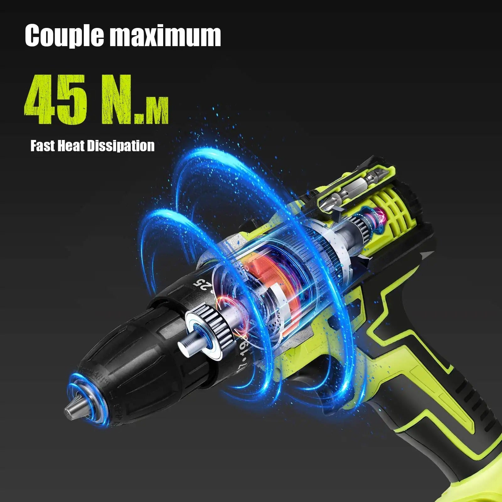 21V Cordless Impact Drill — Hammer Drill & Screwdriver Set