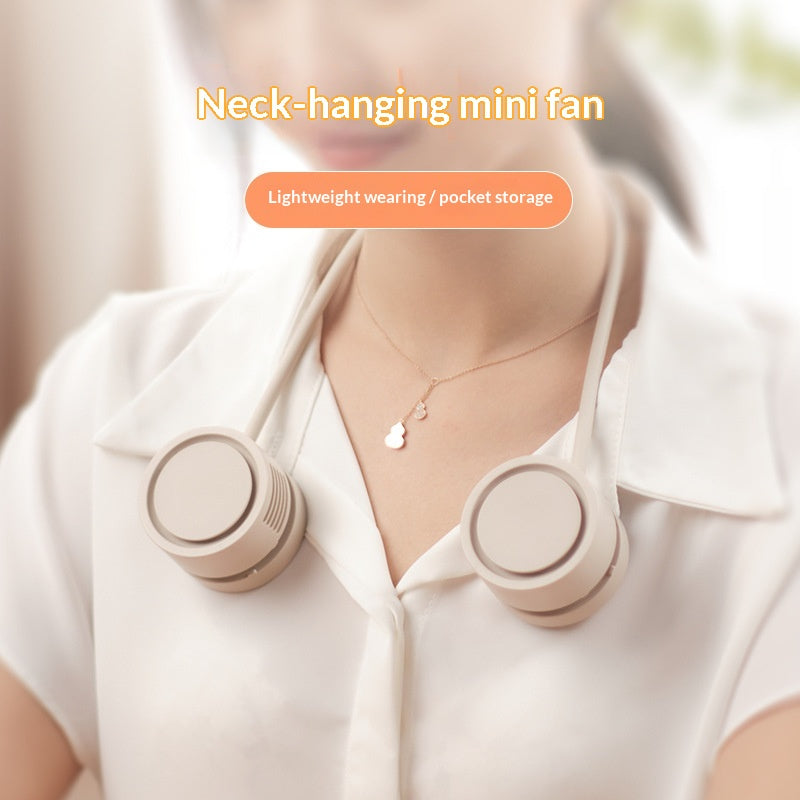 Hands-Free Neck Fan — USB Rechargeable Wearable Cooling
