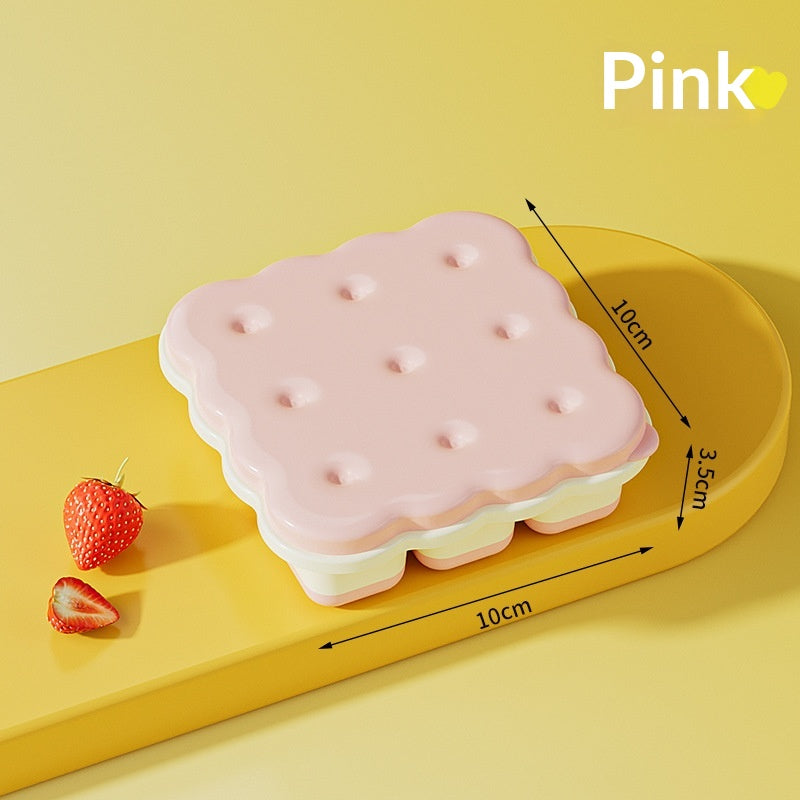 Cookie-Shaped Ice Cube Tray — Reusable Mould with Lid