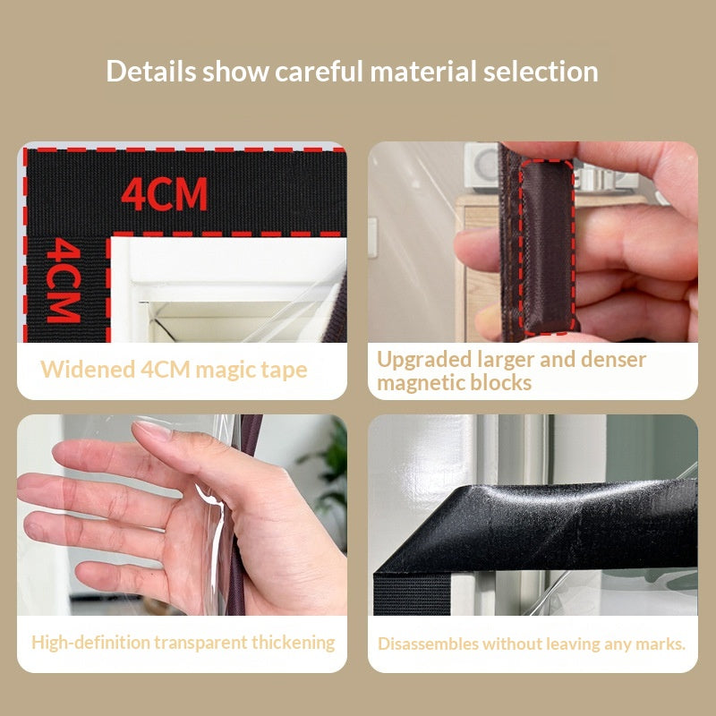 Magnetic Door Curtain — Self-Adhesive Draught & Insect Screen