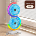 Dual-Head Circulating Fan — Mini Desk Fan with Ambient Light