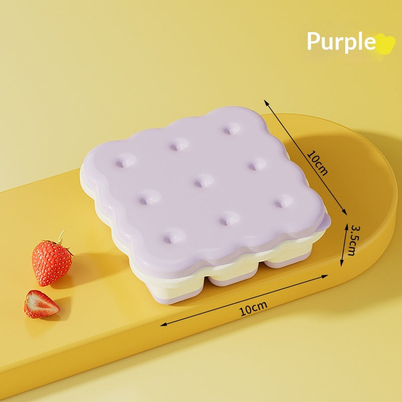 Cookie-Shaped Ice Cube Tray — Reusable Mould with Lid