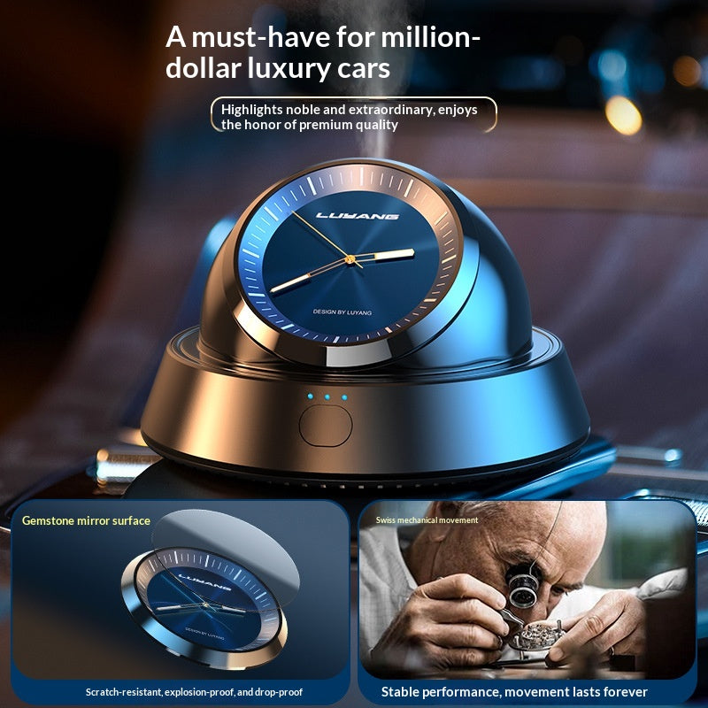Car Clock Air Freshener — Illuminated Dashboard Diffuser