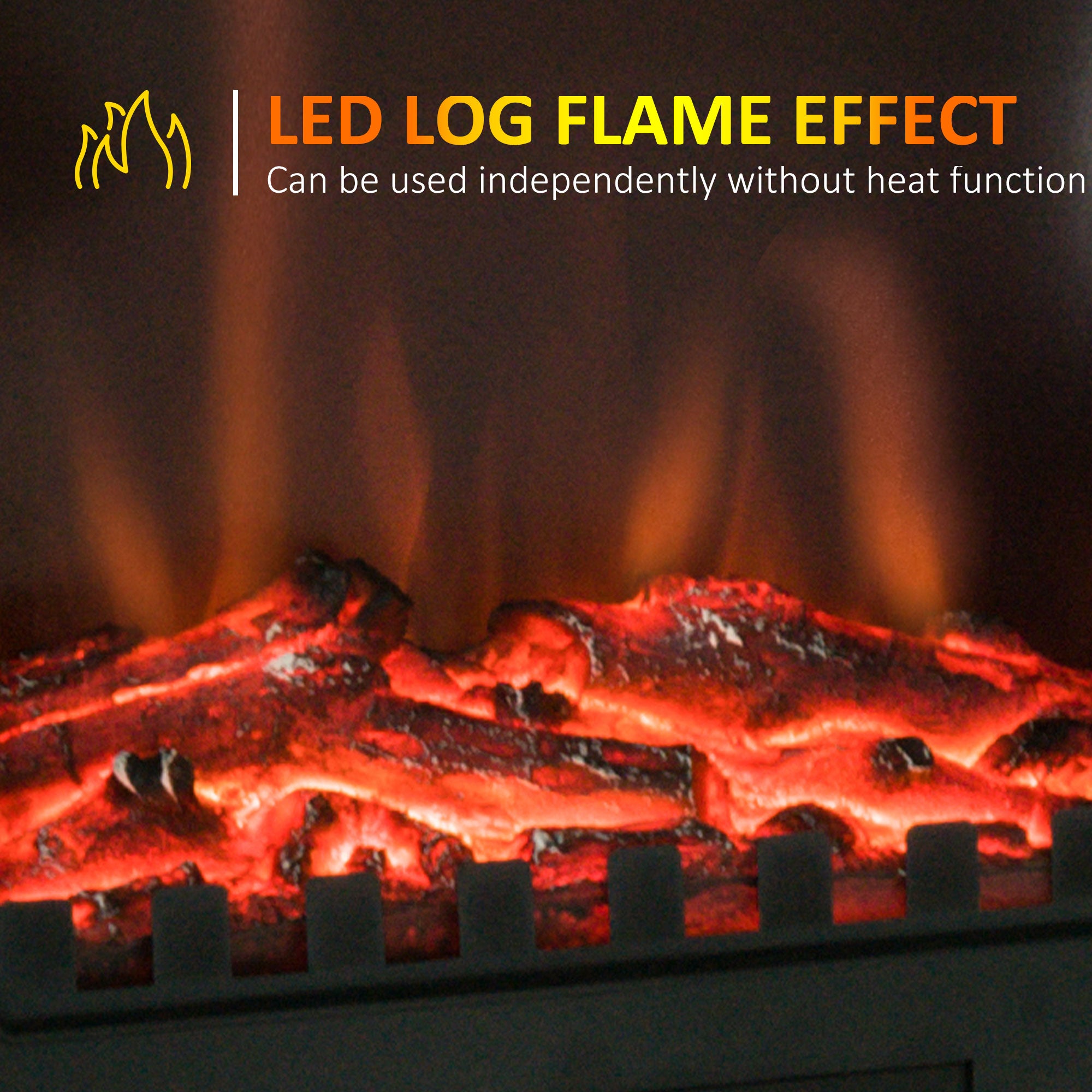 Electric stove flame effect detail