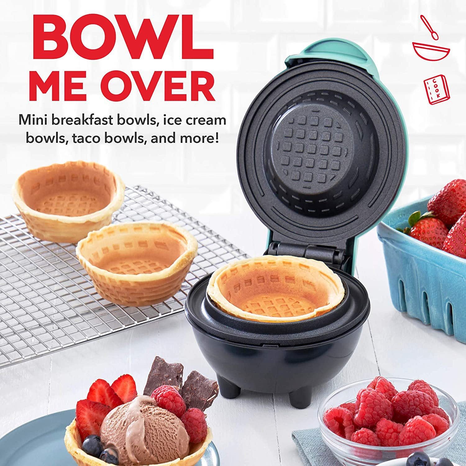 Waffle Bowl Maker — Edible Bowls for Ice Cream & Desserts