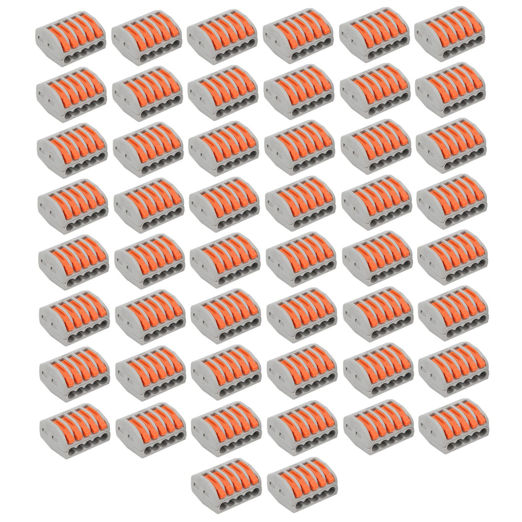 Push-Fit Wire Connectors — 50-Pack Compact Terminal Blocks
