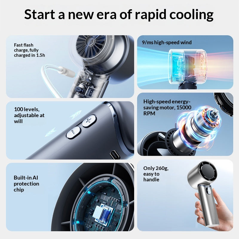 USB Handheld Fan — Simple Rechargeable Personal Fan