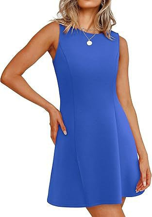 Sleeveless Crew-neck Mini Dress For Women