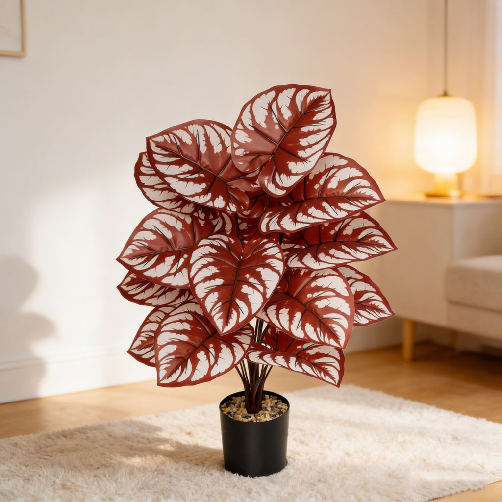 Artificial Taro Leaves — Faux Greenery Stems for Vases
