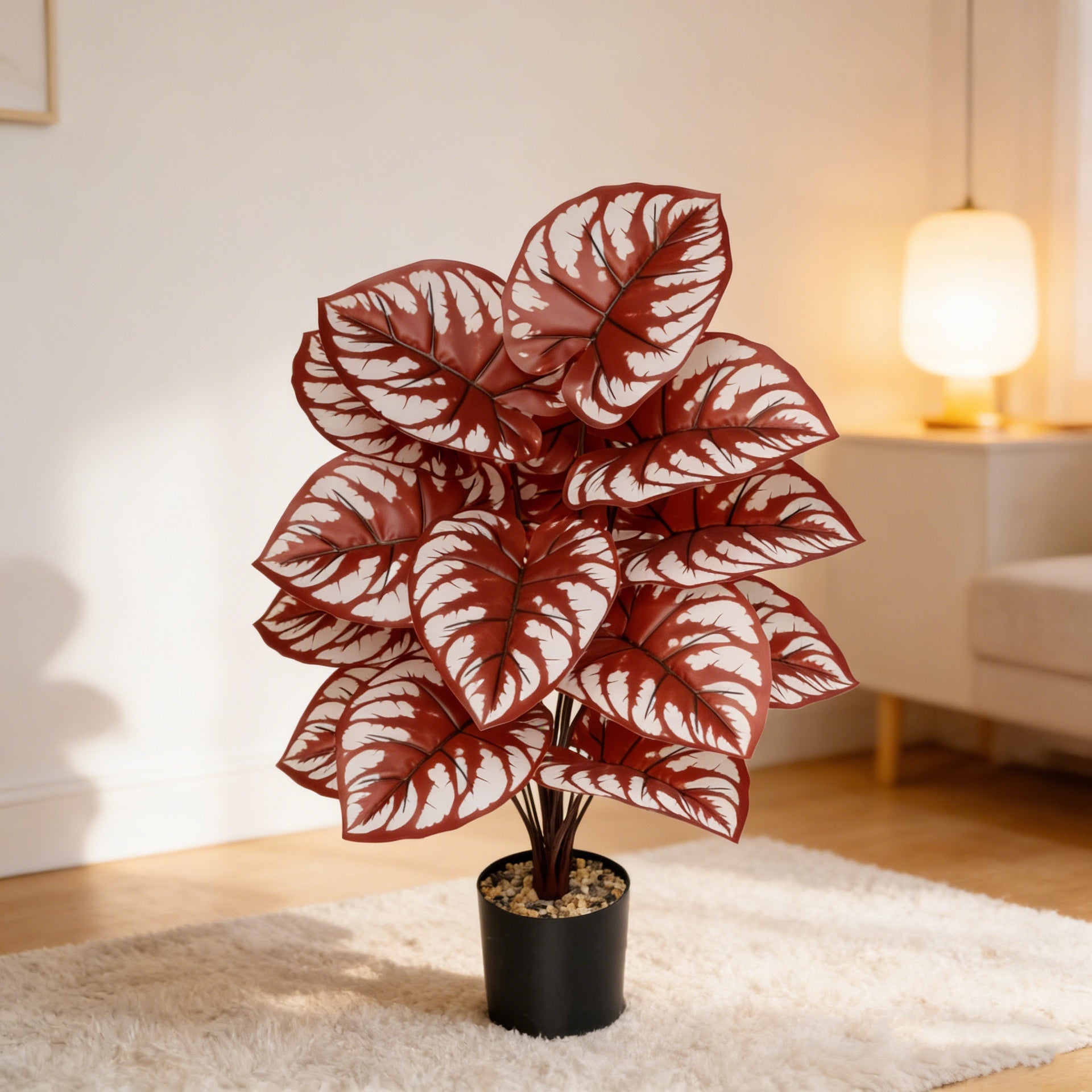 Artificial Taro Leaves — Faux Greenery Stems for Vases