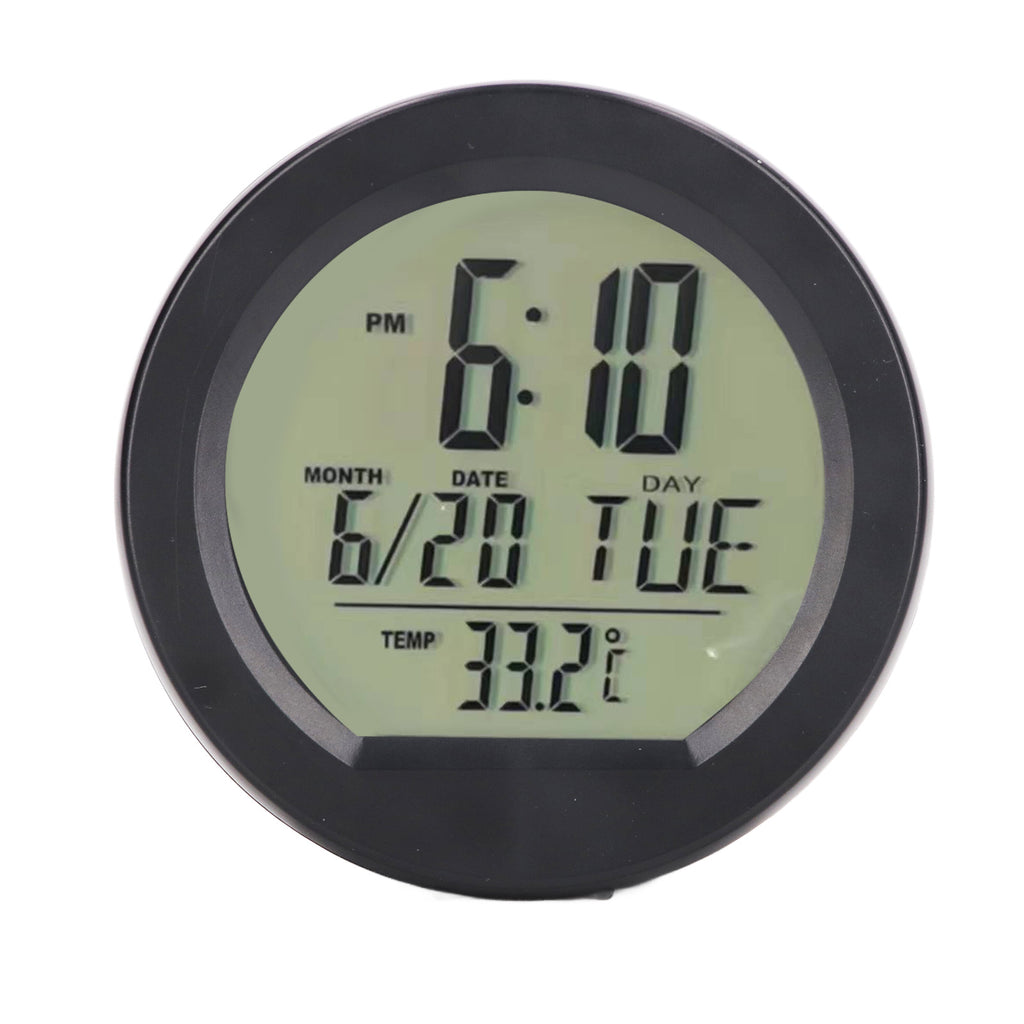 Solar Car Clock & Thermometer — Dashboard Digital Display