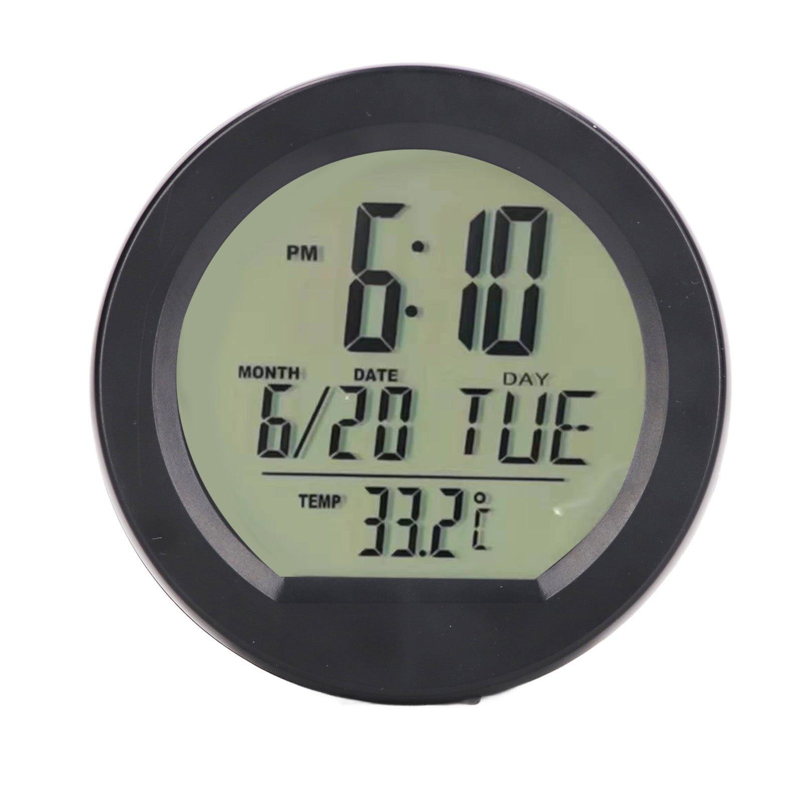 Solar Car Clock & Thermometer — Dashboard Digital Display