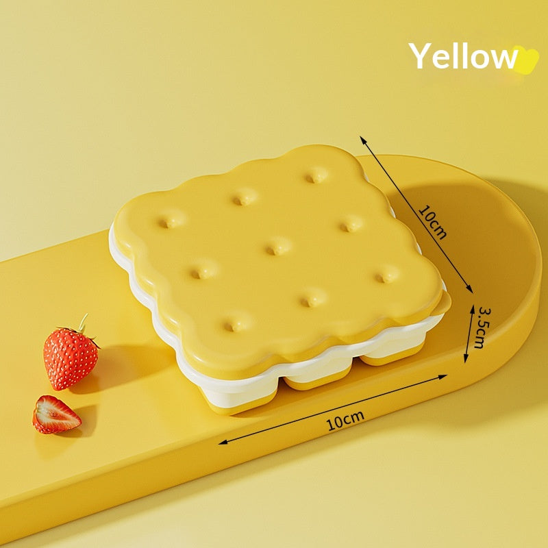 Cookie-Shaped Ice Cube Tray — Reusable Mould with Lid