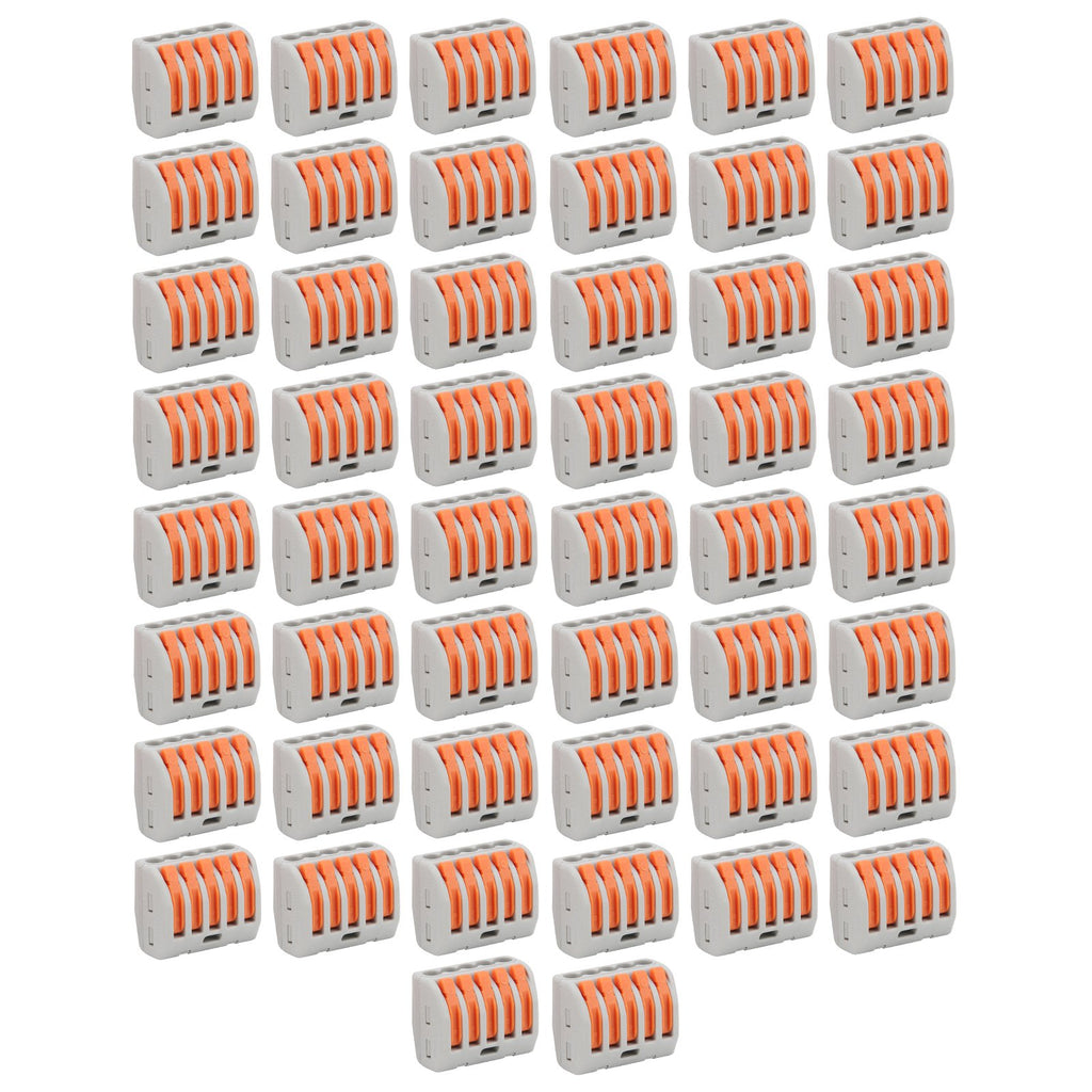 Push-Fit Wire Connectors — 50-Pack Compact Terminal Blocks