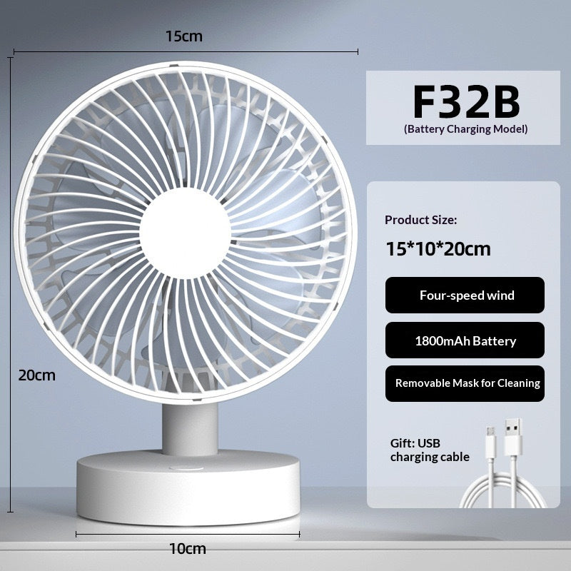 Swivel Desk Fan — Quiet Electric Fan for Office & Bedroom