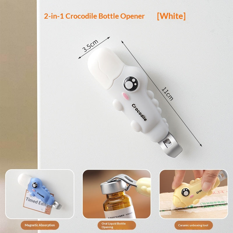 Crocodile Magnetic Bottle Opener — 2-in-1 Fridge Magnet Gift