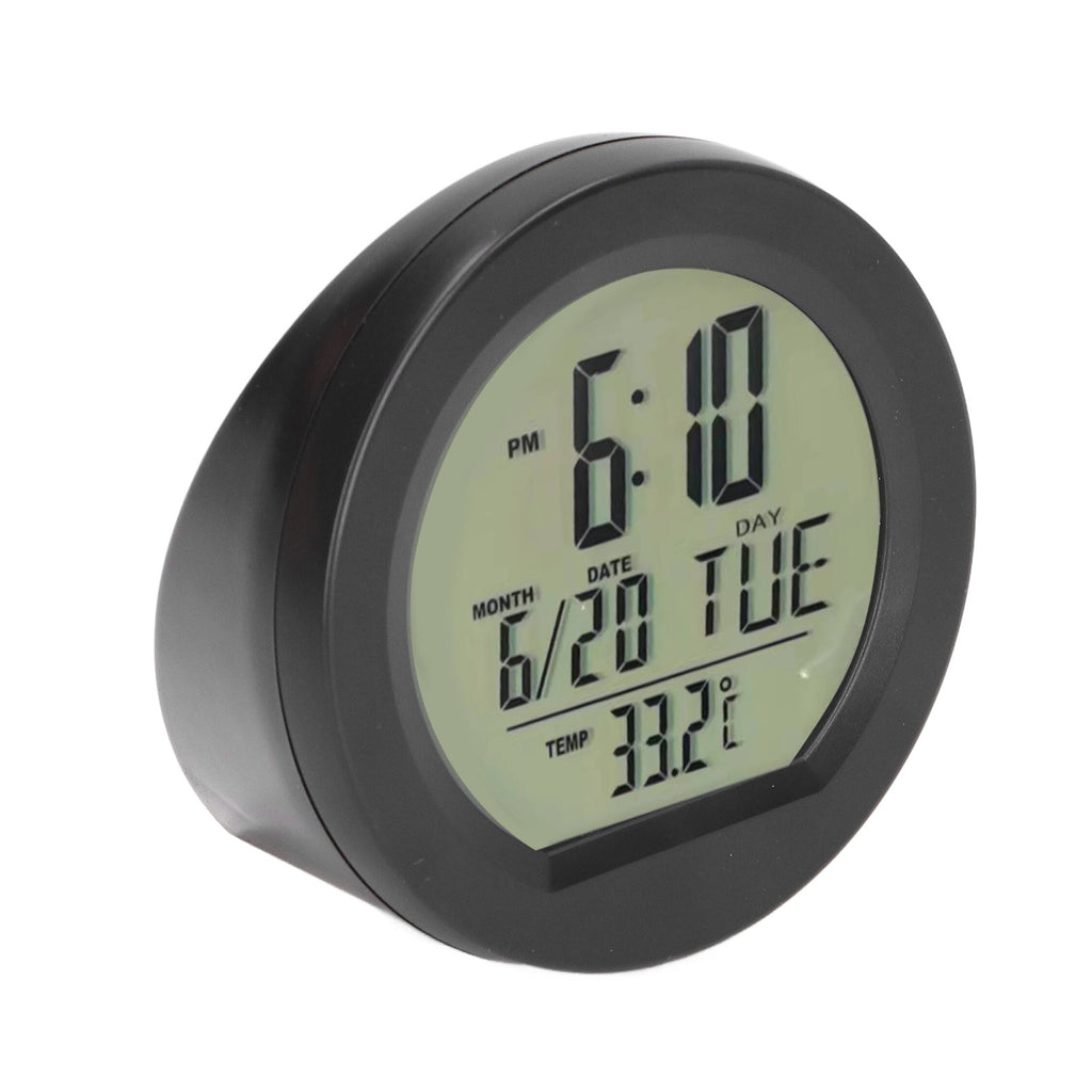 Solar Car Clock & Thermometer — Dashboard Digital Display