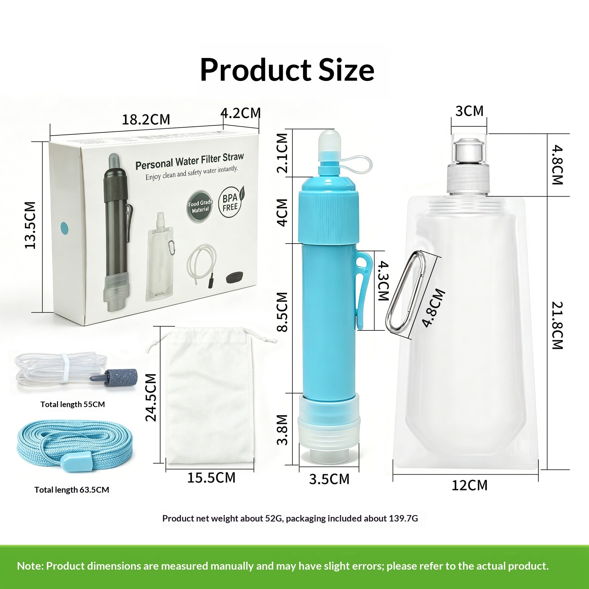 Emergency Water Filter Straw — Portable Survival Purifier