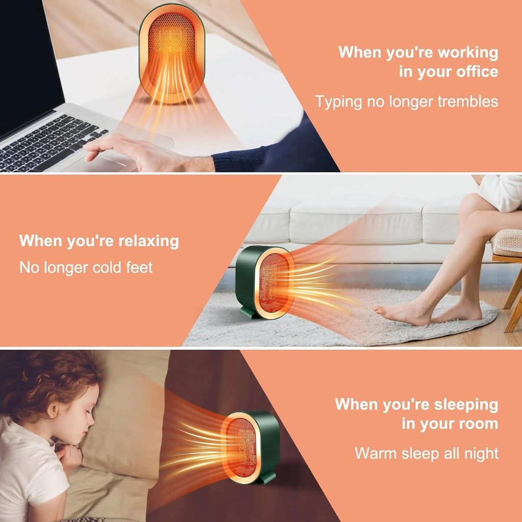 Ceramic heater in a home office