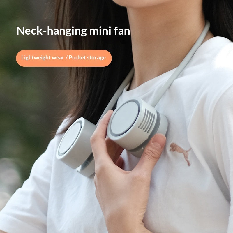 Hands-Free Neck Fan — USB Rechargeable Wearable Cooling