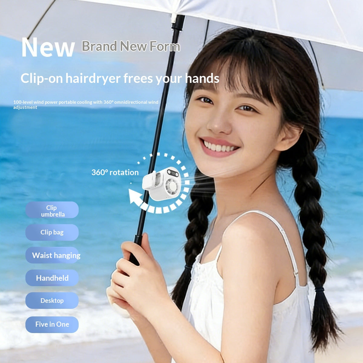 Ice-Pack Neck Fan — USB Rechargeable Semiconductor Cooling