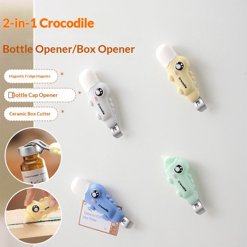 Crocodile Magnetic Bottle Opener — 2-in-1 Fridge Magnet Gift