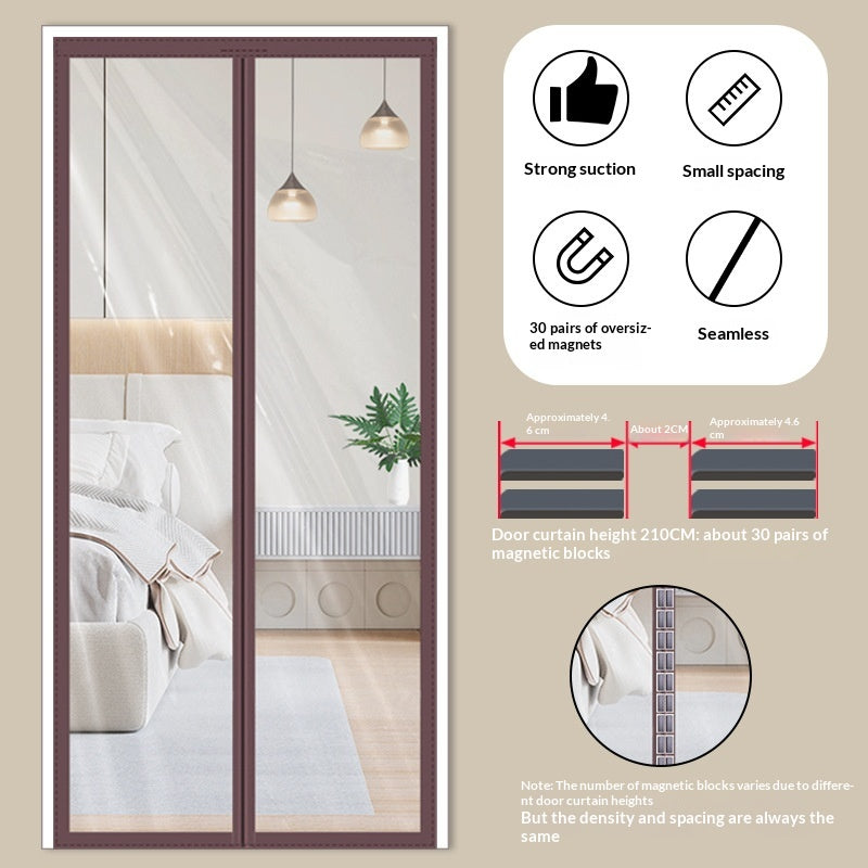 Magnetic Door Curtain — Self-Adhesive Draught & Insect Screen