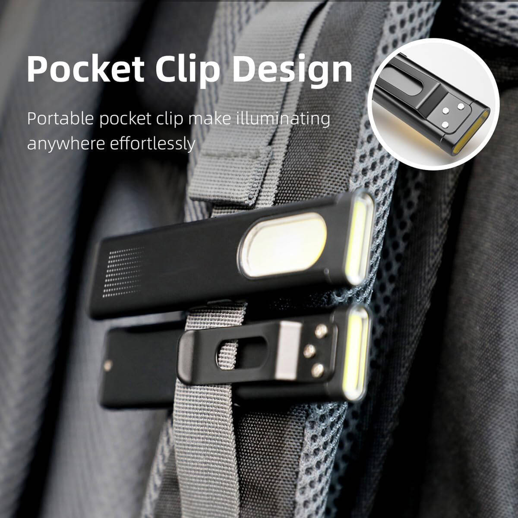 Ultra-Slim EDC Pocket Torch — Magnetic Base, COB Light & Strobe