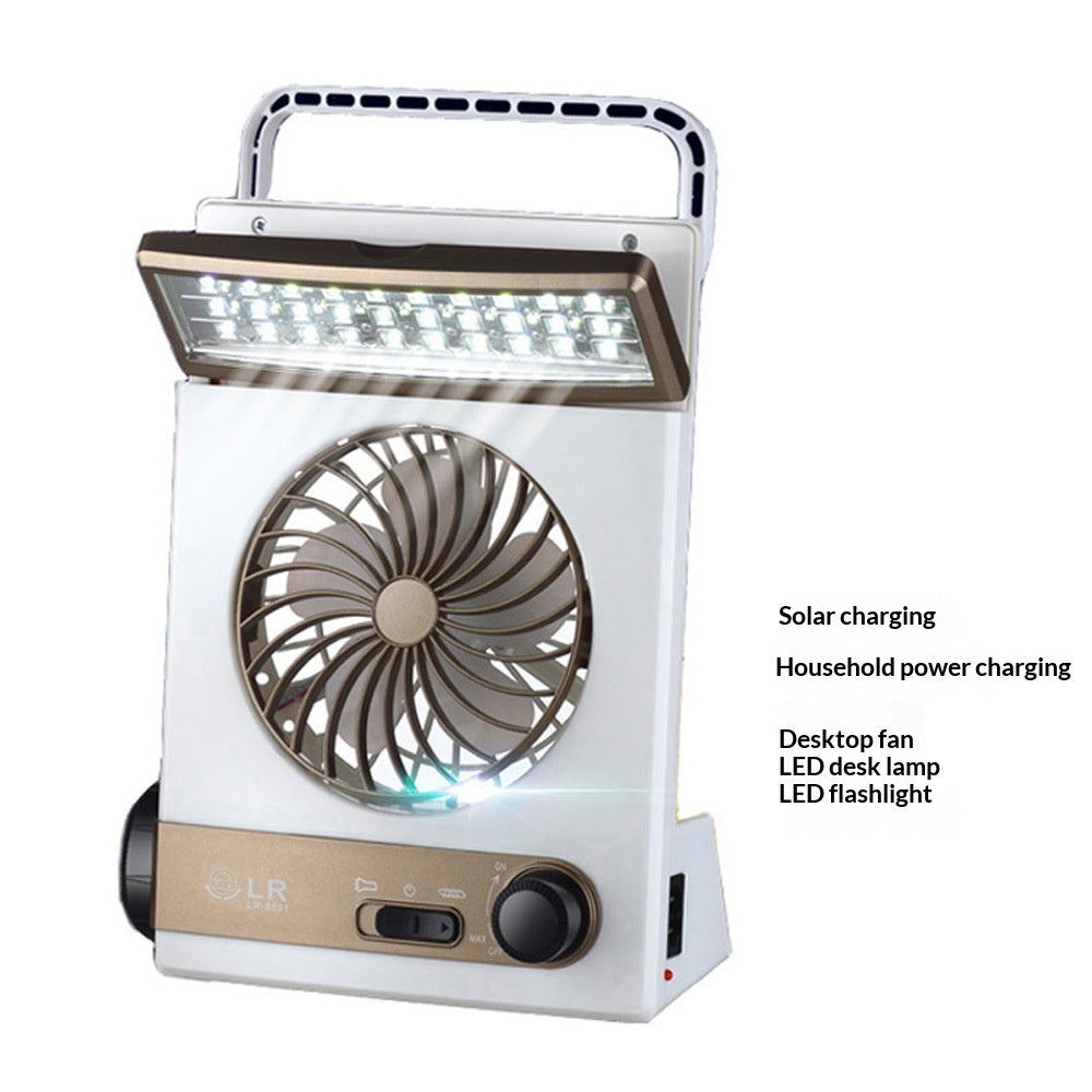 Solar Camping Lantern with Fan — Rechargeable Tent Light