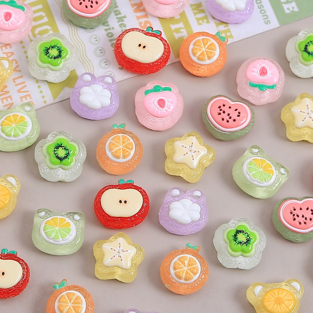Fake Ice Fruit Resin Pieces — DIY Craft & Slime Decoration Set