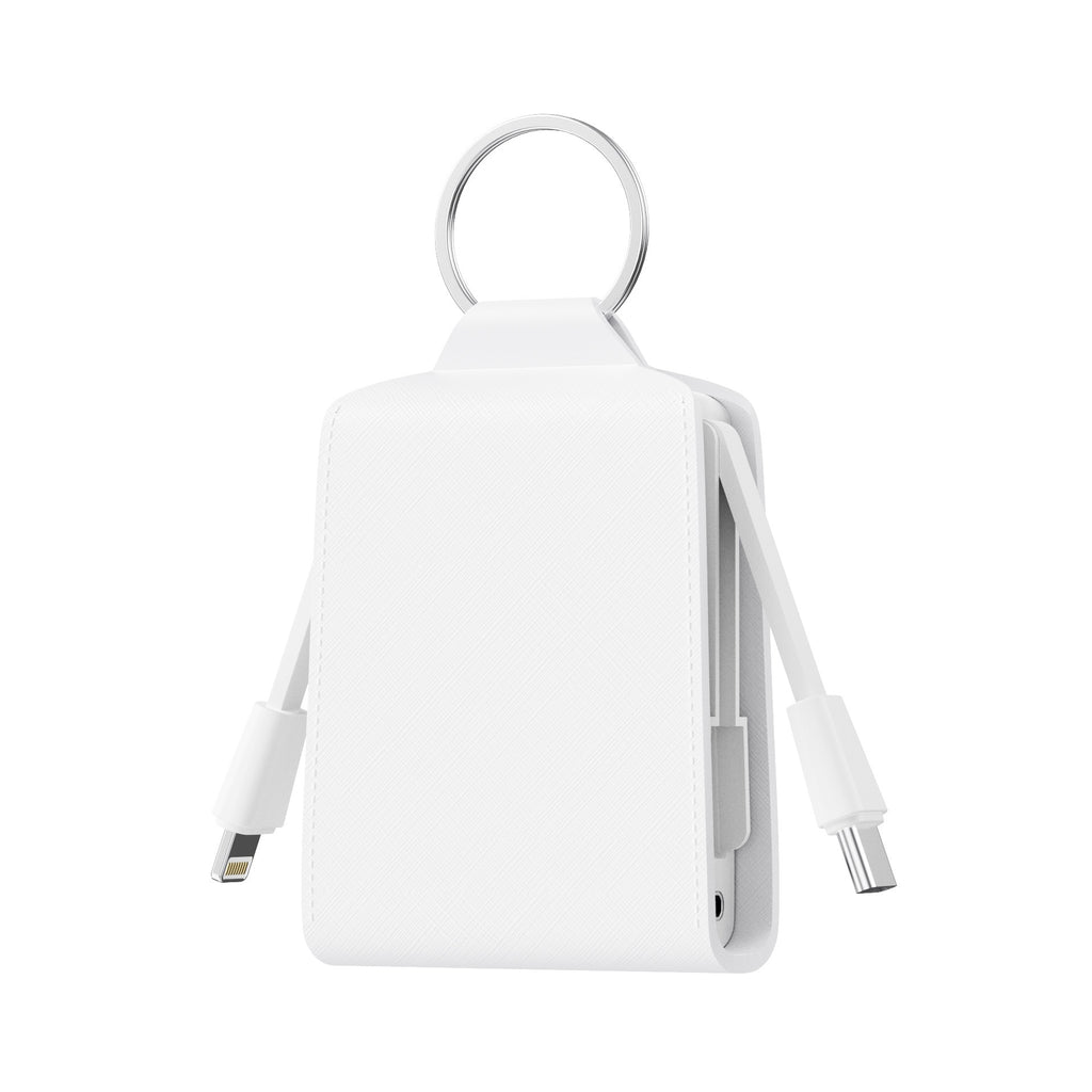 Mini Emergency Power Bank — Built-In Dual Charging Cables