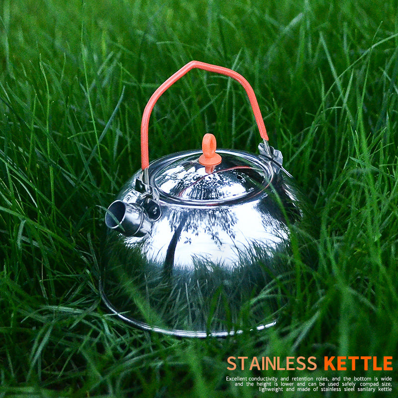 Stainless Steel Camping Kettle — Compact Outdoor Water Boiler