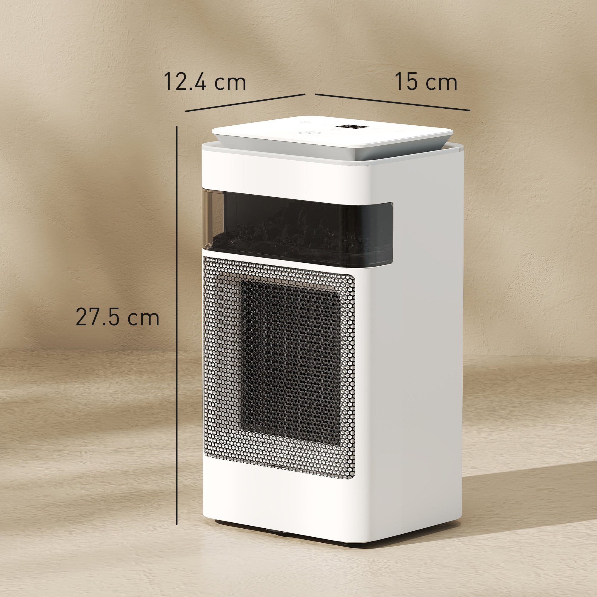 Ceramic fan heater in a living room