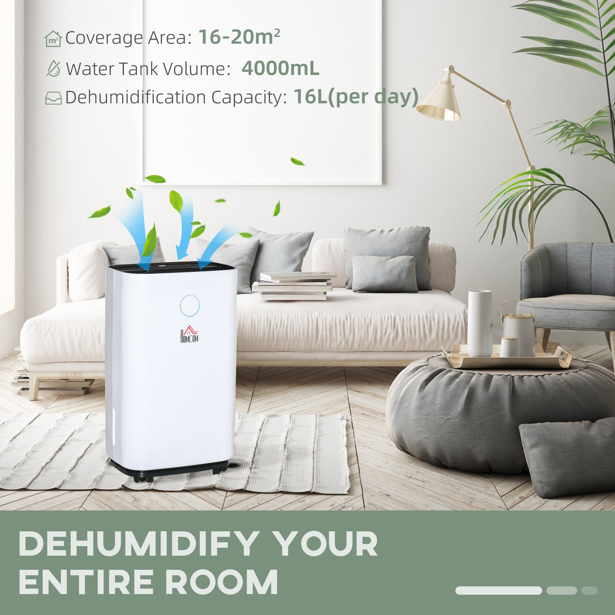 Dehumidifier size reference